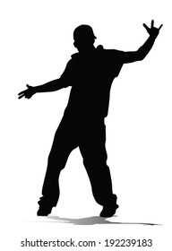hip hop dancer vector silhouette