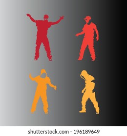 hip hop dancer vector silhouette