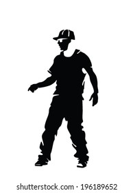 hip hop dancer vector silhouette