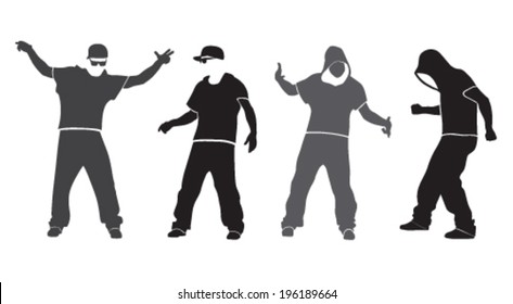 hip hop dancer vector silhouette