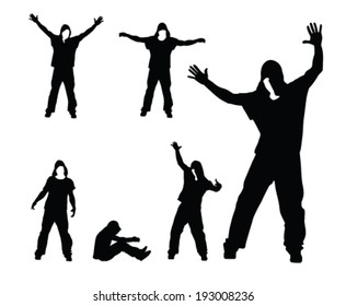 hip hop dancer vector silhouettes