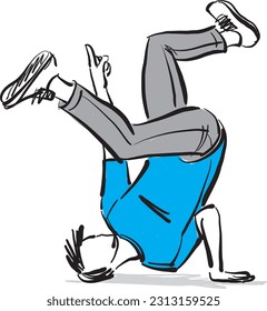 hip hop dancers 6 doodle design drawing vector illustration