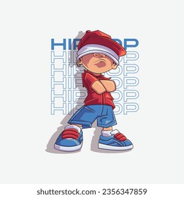 hip hop design character logo illustration.