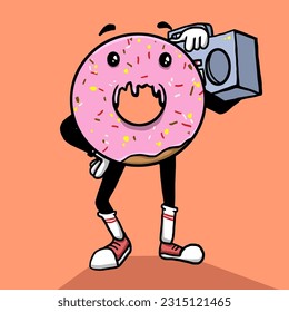 hip hop donuts brings boombox