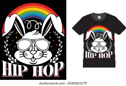 hip hop , Easter day t shirt design. Creative, typography, Illustration, vector Easter t shirt design template, ready  for print poster, banner, mug, shirt.  