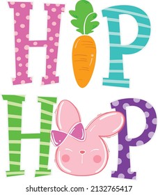 Hip Hop Easter Design with Bunny and Carrot