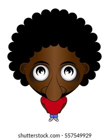 Hip hop fan - illustration of a person that listens to hip hop music, isolated on white background