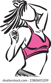 hip hop fitness dancer 2 pretty woman active lifestyle vector illustration