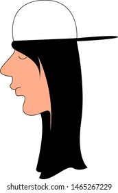 Hip hop girl, illustration, vector on white background.