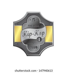 hip hop gold metallic music label template