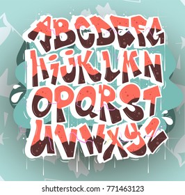 Hip hop graffiti font vector