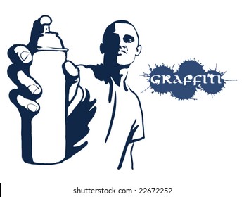 Hip hop graffiti spray can