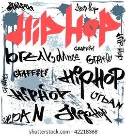 Hip Hop Graffiti Vector Urban Background