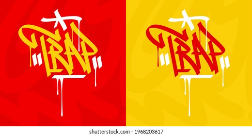 Hip Hop Hand Escrito Graffiti Urbano Estilo Palabra Trap Vector Ilustración Caligrafía Arte