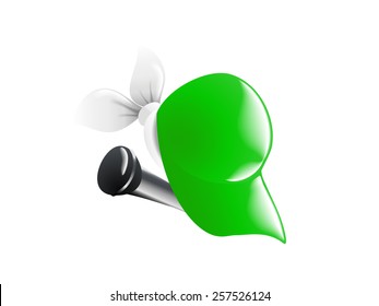 Hip Hop icon: Cap & Microphone. Green.