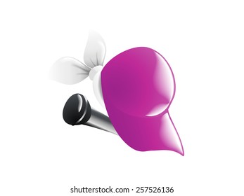Hip Hop icon: Cap & Microphone. Purple.