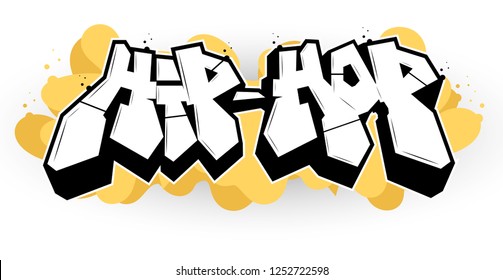 Hip hop illustration in graffiti style, lettering logo, vector.Typography for poster,t-shirt or stickers
