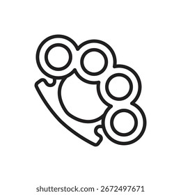 Hip Hop Knuckles Outline Vector Illustration