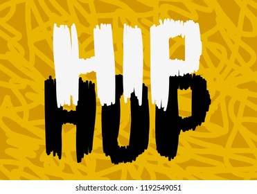 Hip Hop  Label Lettering Type Design. Vector Image.