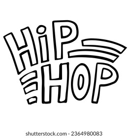 Hip hop lettering. Stylish type font vector doodle letters. Hip hop music line style font  for print and poster design. hand drawn outline text