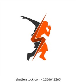 hip hop logo design inspiration . dancer logo design . hip hop dancer . sillhouette logo . logo template