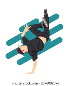 Hip hop man dancer illustration vector design