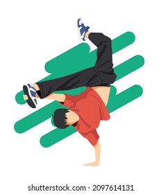 Hip hop man dancer illustration vector design A