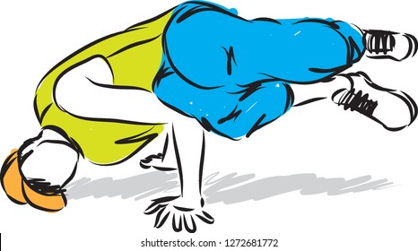 hip hop man dancer vector illustration