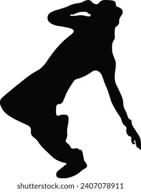 Hip Hop Man Silhouette. Vector Illustration.