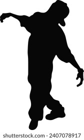 Hip Hop Man Silhouette. Vector Illustration.