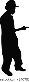 Hip Hop Man Silhouette. Vector Illustration.