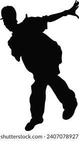 Hip Hop Man Silhouette. Vector Illustration.