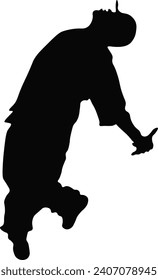 Hip Hop Man Silhouette. Vector Illustration.