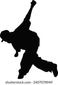 Hip Hop Man Silhouette. Vector Illustration.