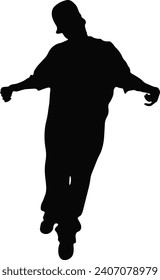 Hip Hop Man Silhouette. Vector Illustration.