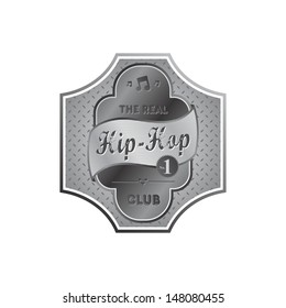 hip hop metallic silver music label template