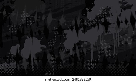 Hip hop music image background illustration_graffiti_street_sound waveform_16:9