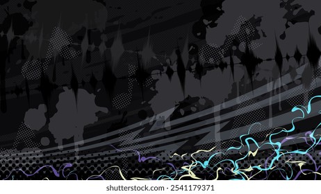 Hip hop music image background illustration_graffiti_street_16:9