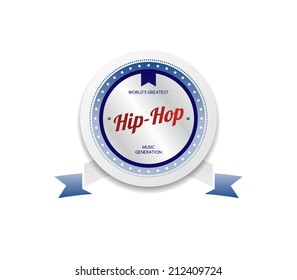 hip hop music stamp and label theme