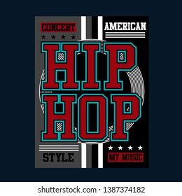 hip hop my music tee element vintage graphic t shirt print vector illustration design