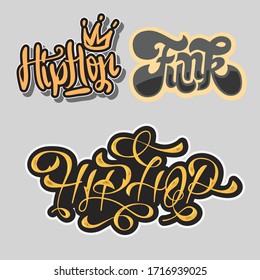 Hip Hop Rap Music Related Vector Illustrations Designs.