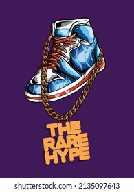 Hip hop shoes rare hype chain vector