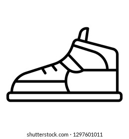 Hip hop sneaker icon. Outline hip hop sneaker vector icon for web design isolated on white background