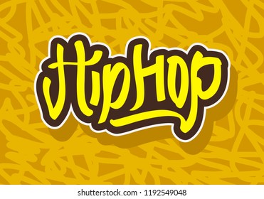 Hip Hop Tag Graffiti Style Label Lettering. Vector Image.