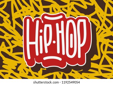 Hip Hop Tag Graffiti Style Label Lettering. Vector Image.