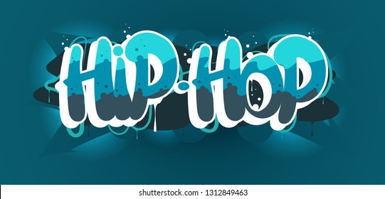 Hip hop tag graffiti style label lettering logo, vector.Typography for poster,t-shirt or stickers