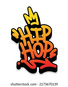 Hip Hop Tag Graffiti Style Label Lettering. Vector Illustration