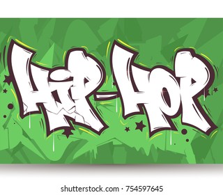 Hip hop tag graffiti style label lettering logo, vector.Typography for poster,t-shirt or stickers