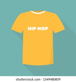 Hip hop tshirt icon. Flat illustration of hip hop tshirt vector icon for web design