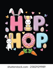 Hip Hop typography easter t shirt design vector